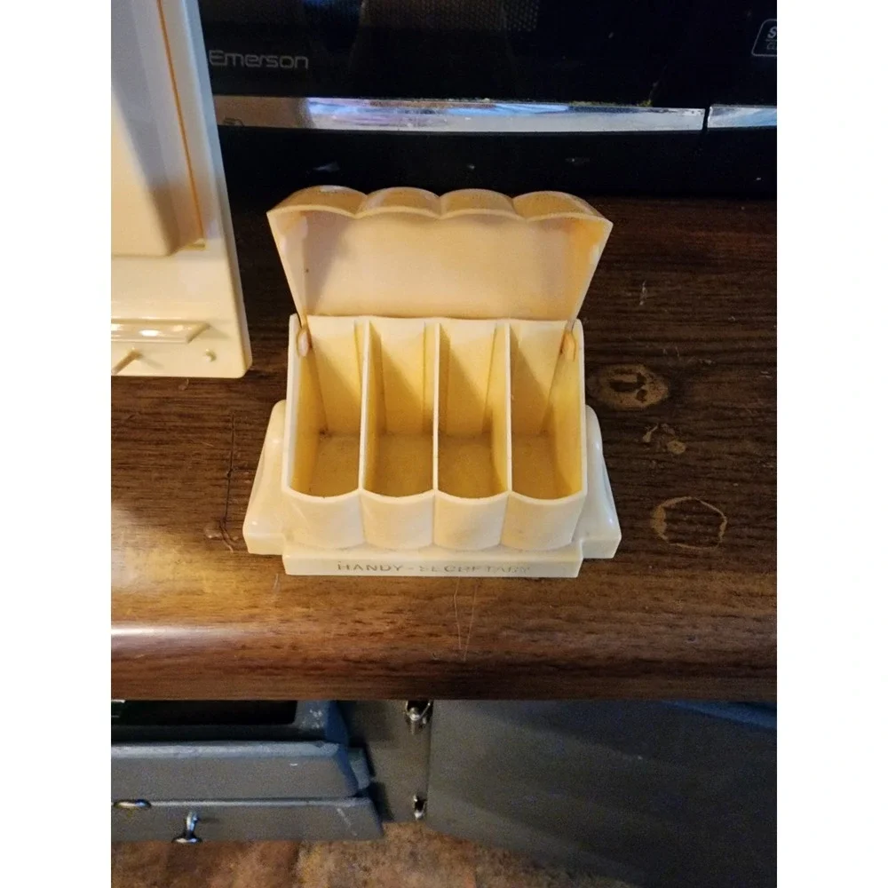 Set Of 2 Vintage Celluloid Office Organizers Handy-Secretary & Fesco Mail Sorter